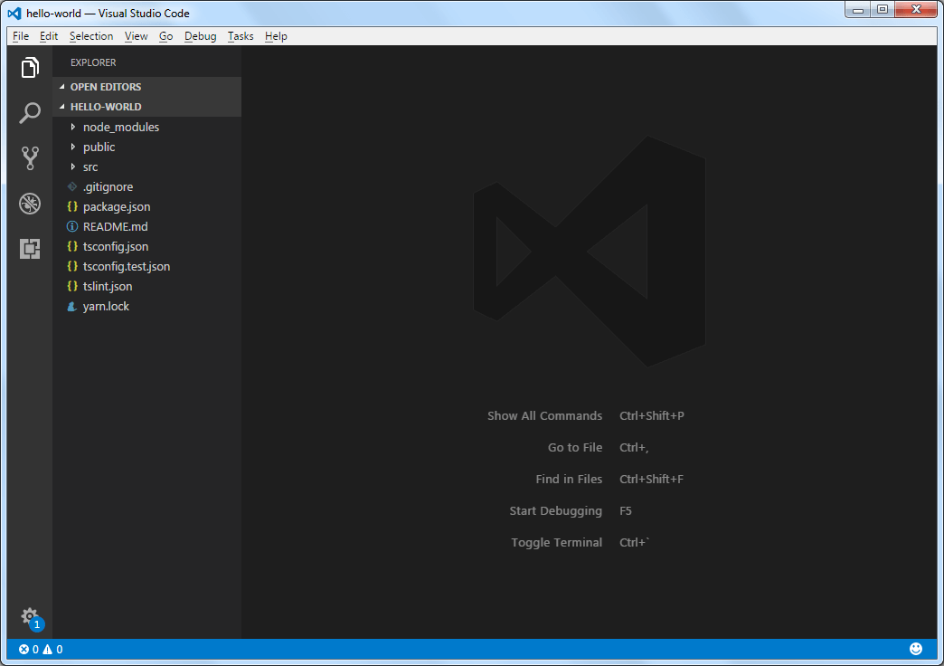 VSCode with hello-world project